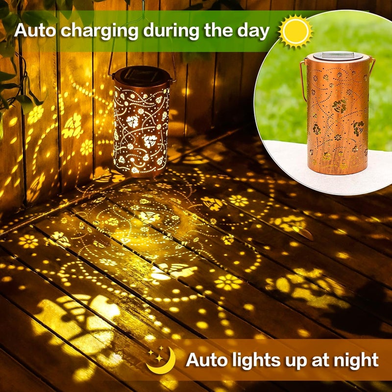EZTZEN Ladybug Solar Lanterns Outdoor Waterproof Hanging Solar Lights Ladybug Gifts for Women Men Metal Decorative LED Ladybug Lanterns for Garden Decor,Yard,Patio,Lawn,Tabletop,Pathway,Landscape - Image 4